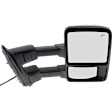 Passenger Side Towing Mirror, Power Adjust, Heated, Power Folding, With 1 Chrome and 1 Paintable Cap, In-housing Signal Light, No Memory Recall, w/ Marker Light (Upgrade Power-Fold)