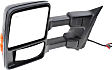 Driver Side Towing Mirror, Power Adjust, Heated, Power Folding, With 1 Chrome and 1 Paintable Cap, In-housing Signal Light, With Memory, No Puddle Light, No Auto-Dim, With Blind Spot Glass