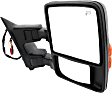 Passenger Side Towing Mirror, Power Adjust, Heated, Power Folding, With 1 Chrome and 1 Paintable Cap, In-housing Signal Light, With Memory, No Puddle Light, No Auto-Dim, With Blind Spot Glass