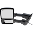 Driver Side Towing Mirror, Power Adjust, Heated, Power Folding, With 1 Chrome and 1 Paintable Cap, In-housing Signal Light, With Memory, No Puddle Light, No Auto-Dimming, No Blind Spot Feature