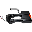 Driver Side Towing Mirror, Power Adjust, Heated, Power Folding, With 1 Chrome and 1 Paintable Cap, In-housing Signal Light, With Memory, No Puddle Light, No Auto-Dimming, No Blind Spot Feature