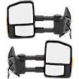 Driver and Passenger Side Towing Mirror, Power Adjust, Heated, Manual Folding, Textured Black, In-housing Signal Light, No Memory, No Puddle Light, No Auto-Dim, No Blind Spot Feature