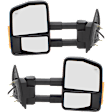 2016 Ford F-550 Super Duty - Driver and Passenger Side Towing Mirror, Manual Adjust, Heated, Textured Black, Manual Folding, In-housing Signal Light, No Blind Spot Feature, No Memory, No Puddle Light, No Auto-Dimming