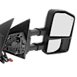 2016 Ford F-550 Super Duty - Driver and Passenger Side Towing Mirror, Manual Adjust, Heated, Textured Black, Manual Folding, In-housing Signal Light, No Blind Spot Feature, No Memory, No Puddle Light, No Auto-Dimming