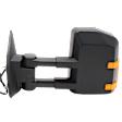 2016 Ford F-550 Super Duty - Driver and Passenger Side Towing Mirror, Manual Adjust, Heated, Textured Black, Manual Folding, In-housing Signal Light, No Blind Spot Feature, No Memory, No Puddle Light, No Auto-Dimming