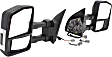 2007 Ford F-450 Super Duty - Driver and Passenger Side Towing Mirror, Power Adjust, Heated, Chrome, Manual Folding, No Signal Light, No Blind Spot Feature, No Memory, No Puddle Light, No Auto-Dimming