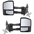 Driver and Passenger Side Towing Mirror, Power Adjust, Heated, Manual Folding, Textured Black, No Signal Light, No Memory, No Puddle Light, No Auto-Dim, No Blind Spot Feature