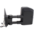 Driver and Passenger Side Towing Mirror, Power Adjust, Heated, Manual Folding, Textured Black, No Signal Light, No Memory, No Puddle Light, No Auto-Dim, No Blind Spot Feature