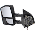 Driver and Passenger Side Towing Mirror, Power Adjust, Heated, Manual Folding, Textured Black, No Signal Light, No Memory, No Puddle Light, No Auto-Dim, No Blind Spot Feature