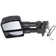 Driver and Passenger Side Towing Mirror, Power Adjust, Heated, Manual Folding, Textured Black, No Signal Light, No Memory, No Puddle Light, No Auto-Dim, No Blind Spot Feature