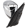 Passenger Side Mirror, Power, Manual Folding, Heated, Chrome, No Signal Light, No Memory, No Puddle Light, No Auto-Dimming, No Blind Spot Feature