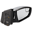 Passenger Side Mirror, Power, Manual Folding, Heated, Chrome, No Signal Light, No Memory, No Puddle Light, No Auto-Dimming, No Blind Spot Feature