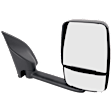 Passenger Side Towing Mirror, Power Adjust, Manual Folding, Heated, Paintable, In-housing Signal Light, No Memory, No Puddle Light, No Auto-Dimming, With Blind Spot Glass