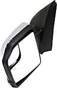 2018 Ford F-150 - Driver Side Mirror, Power Adjust, Heated, Chrome, Power Folding, In-housing Signal Light, With Blind Spot Glass, With Memory, With Puddle Light, No Auto-Dimming