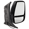 2017 Ford Transit-350 - Passenger Side Mirror, For Models With Medium or High Roof, Power Adjust, Non-Heated, Textured Black, Manual Folding, No Signal Light, No Blind Spot Feature, No Memory, No Puddle Light, No Auto-Dimming