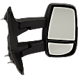2018 Ford Transit-350 - Passenger Side Towing Mirror, For Models With Medium or High Roof, Manual Adjust, Heated, Textured Black, Manual Folding, No Signal Light, No Blind Spot Feature, No Memory, No Puddle Light, No Auto-Dimming
