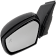 Driver Side Mirror, Power Adjust, Heated, Manual Folding, Textured Black, No Signal Light, No Memory, No Puddle Light, No Auto-Dim, With Blind Spot Detection in Glass