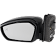 Driver Side Mirror, Power Adjust, Heated, Manual Folding, Textured Black, No Signal Light, No Memory, No Puddle Light, No Auto-Dim, With Blind Spot Detection in Glass