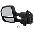 2017 Ford F-350 Super Duty - Driver Side Towing Mirror, Upper - Power Adjust, Lower - Manual Adjust, Heated, Textured Black, Manual Folding, In-housing Signal Light, No Blind Spot Feature, No Memory, No Puddle Light, No Auto-Dimming