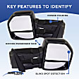 2017 Ford F-350 Super Duty - Driver Side Towing Mirror, Upper - Power Adjust, Lower - Manual Adjust, Heated, Textured Black, Manual Folding, In-housing Signal Light, No Blind Spot Feature, No Memory, No Puddle Light, No Auto-Dimming