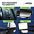 2017 Ford F-350 Super Duty - Driver Side Towing Mirror, Upper - Power Adjust, Lower - Manual Adjust, Heated, Textured Black, Manual Folding, In-housing Signal Light, No Blind Spot Feature, No Memory, No Puddle Light, No Auto-Dimming