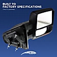 2017 Ford F-350 Super Duty - Driver Side Towing Mirror, Upper - Power Adjust, Lower - Manual Adjust, Heated, Textured Black, Manual Folding, In-housing Signal Light, No Blind Spot Feature, No Memory, No Puddle Light, No Auto-Dimming