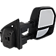 Passenger Side Towing Mirror, Upper - Power Adjust, Lower - Manual Adjust, Heated, Power Folding, Paintable, In-housing Signal Light, No Memory, With Puddle Light, No Auto-Dim