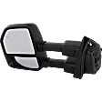 Driver Side Towing Mirror, Upper - Power Adjust, Lower - Manual Adjust, Heated, Power Folding, Paintable, In-housing Signal Light, No Memory, With Puddle Light, No Auto-Dimming