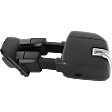 2017-2022 Ford F-550 Super Duty - Driver Side Towing Mirror, Upper - Power Adjust, Lower - Manual Adjust, Heated, Manual Folding, Textured Black, In-housing Signal Light, Without Memory Recall, No Puddle Light, No Auto-Dimming