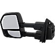 Driver Side Towing Mirror, Upper - Power Adjust, Lower - Manual Adjust, Heated, Power Folding, Paintable, In-housing Signal Light, With Memory, With Puddle Light, No Auto-Dim, No Blind Spot Feature