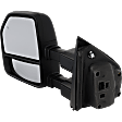 Driver Side Towing Mirror, Upper - Power Adjust, Lower - Manual Adjust, Heated, Manual Folding, Textured Black, In-housing Signal Light, No Memory, With Puddle Light, No Auto-Dim