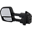 Driver Side Towing Mirror, Upper - Power Adjust, Lower - Manual Adjust, Heated, Manual Folding, Textured Black, In-housing Signal Light, No Memory, With Puddle Light, No Auto-Dim