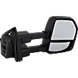 2020 Ford F-150 - Passenger Side Towing Mirror, Upper - Power Adjust, Lower - Manual Adjust, Heated, Textured Black, Manual Folding, In-housing Signal Light, No Blind Spot Feature, No Memory, With Puddle Light, No Auto-Dimming