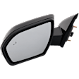 Driver Side Mirror, Power Adjust, Heated, Manual Folding, Paintable, In-housing Signal Light, No Memory, With Puddle Light, No Auto-Dim, With Blind Spot Detection in Glass