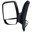 Driver Side Mirror, Power Adjust, Heated, Manual Folding, Textured Black, Short Arm, Low Roof