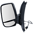 2024 Ford Transit-250 PTV - Driver Side Mirror, For Models With Medium or High Roof, Power Adjust, Non-Heated, Textured Black, Manual Folding, No Signal Light, With Blind Spot Glass, No Memory, No Puddle Light, No Auto-Dimming