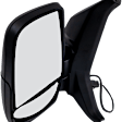 2024 Ford Transit-250 PTV - Driver Side Mirror, For Models With Medium or High Roof, Power Adjust, Non-Heated, Textured Black, Manual Folding, No Signal Light, With Blind Spot Glass, No Memory, No Puddle Light, No Auto-Dimming