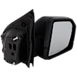 Passenger Side Mirror, Power Adjust, Heated, Manual Folding, Textured Black, In-housing Signal Light, No Memory, With Puddle Light, No Auto-Dim, With Blind Spot Glass