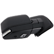 Passenger Side Mirror, Power Adjust, Heated, Manual Folding, Textured Black, In-housing Signal Light, No Memory, With Puddle Light, No Auto-Dim, With Blind Spot Glass