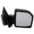 Passenger Side Mirror, Power Adjust, Heated, Manual Folding, Textured Black, In-housing Signal Light, No Memory, With Puddle Light, No Auto-Dim, With Blind Spot Glass