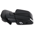 Driver Side Mirror, Power Adjust, Heated, Manual Folding, Textured Black, In-housing Signal Light, No Memory, With Puddle Light, No Auto-Dim, With Blind Spot Glass