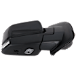 Passenger Side Mirror, Power Adjust, Heated, Manual Folding, Textured Black, In-housing Signal Light, No Memory, With Puddle Light, No Auto-Dim, With Blind Spot Glass