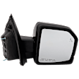 Passenger Side Mirror, Power Adjust, Heated, Manual Folding, Textured Black, In-housing Signal Light, No Memory, With Puddle Light, No Auto-Dim, With Blind Spot Glass