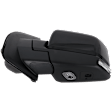 Driver Side Mirror, Power Adjust, Heated, Manual Folding, Textured Black, In-housing Signal Light, No Memory, With Puddle Light, No Auto-Dim, With Blind Spot Glass
