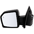 Driver Side Mirror, Power Adjust, Heated, Manual Folding, Textured Black, In-housing Signal Light, No Memory, With Puddle Light, No Auto-Dim, With Blind Spot Glass