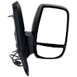 2018 Ford Transit-350 - Passenger Side Mirror, For Models With Low Roof, Power Adjust, Non-Heated, Textured Black, Manual Folding, No Signal Light, With Blind Spot Glass, No Memory, No Puddle Light, No Auto-Dimming