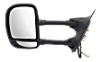 Driver Side Towing Mirror, Power Adjust, Non-Heated, Manual Folding, Textured Black, No Signal Light, No Memory, No Puddle Light, No Auto-Dimming, With Blind Spot Glass