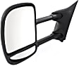 Driver Side Towing Mirror, Power Adjust, Non-Heated, Manual Folding, Textured Black, No Signal Light, No Memory, No Puddle Light, No Auto-Dimming, With Blind Spot Glass