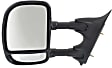 Driver Side Towing Mirror, Power Adjust, Non-Heated, Manual Folding, Textured Black, No Signal Light, No Memory, No Puddle Light, No Auto-Dimming, With Blind Spot Glass