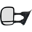 Driver Side Towing Mirror, Manual Adjust, Manual Folding, Non-Heated, Textured Black, No Signal Light, No Memory, No Puddle Light, No Auto-Dimming, With Blind Spot Glass